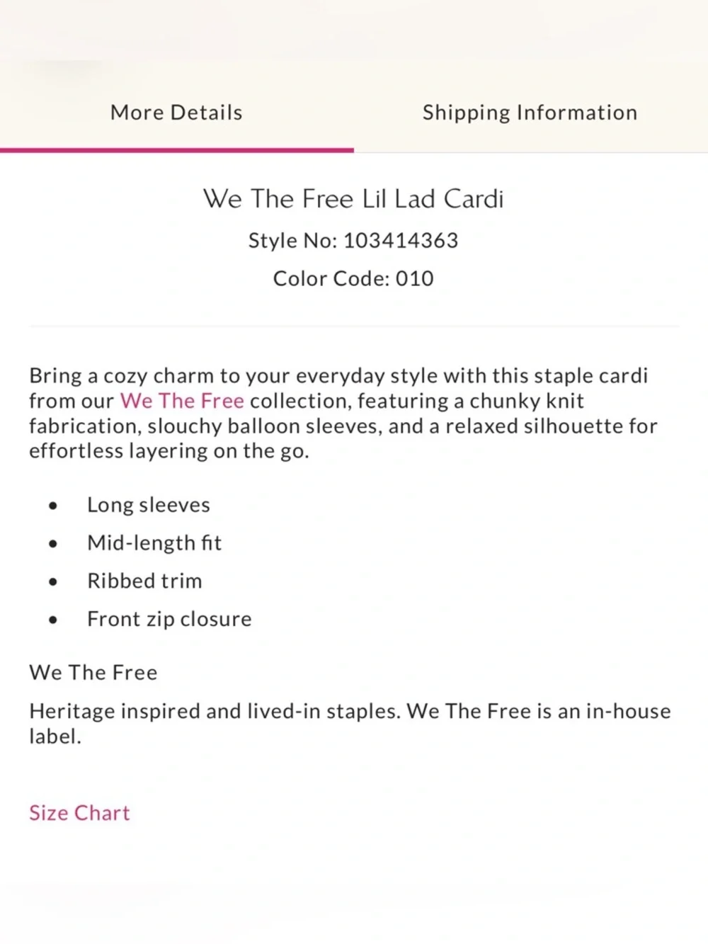We The Free Lil Lad Cardi